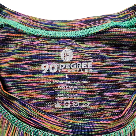 90 Degree by Reflex women long sleeve sports shirt. Size large. Multicolor - Picture 3 of 5